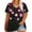 Multicolor3, variant on Women's Plus Size Leaf Gradient T-Shirt, Short Sleeve V-Neck Summer Tee Multicolor Size 3XL