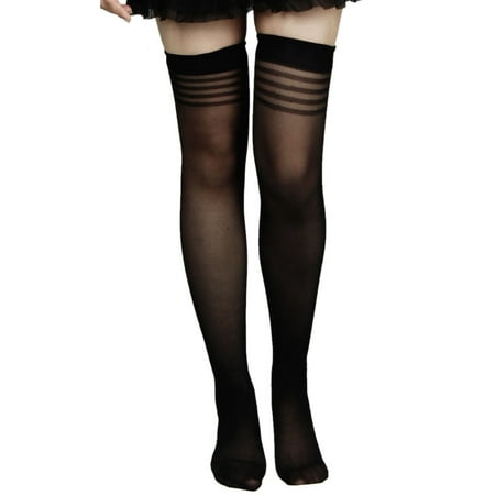 Unique BargainsWomen Ruched Top Summer Sexy Thigh High Socks Stockings