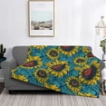 thumbnail image 2 of Rateoe Sunflowers Pattern Flannel Throw Blanket, Ultra-soft Blanket for Bed, Couch, Car, Hypoallergenic Anti-pilling blanket-60"x50"(Horizontal), 2 of 6
