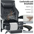 thumbnail image 4 of Massage Office Chair with Heat & Footrest, Ergonomic Reclining Executive Desk Chairs with 6-Point Vibration, PU Leather Computer Chair for Home Office or Gaming, 4 of 7