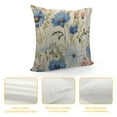 thumbnail image 4 of COMIO  Watercolor Flowers Throw Pillow Cover Blue Cornflower White Daisy Vintage Spring Blossom Cozy Square Cushion Case for Men Women Boys Girls Room Home Decor, 4 of 5