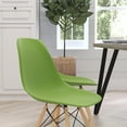 thumbnail image 3 of Merrick Lane Green Polypropylene Accent Chair with Metal Braced Wooden Legs, 3 of 12