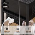 thumbnail image 4 of AMHANCIBLE Rattan Night Stand with Charging Station, Farmhouse Nightstand with USB Ports, Boho Accent Bed Side Table with Drawer and Open Shelf for Bedroom Small Space, 4 of 7