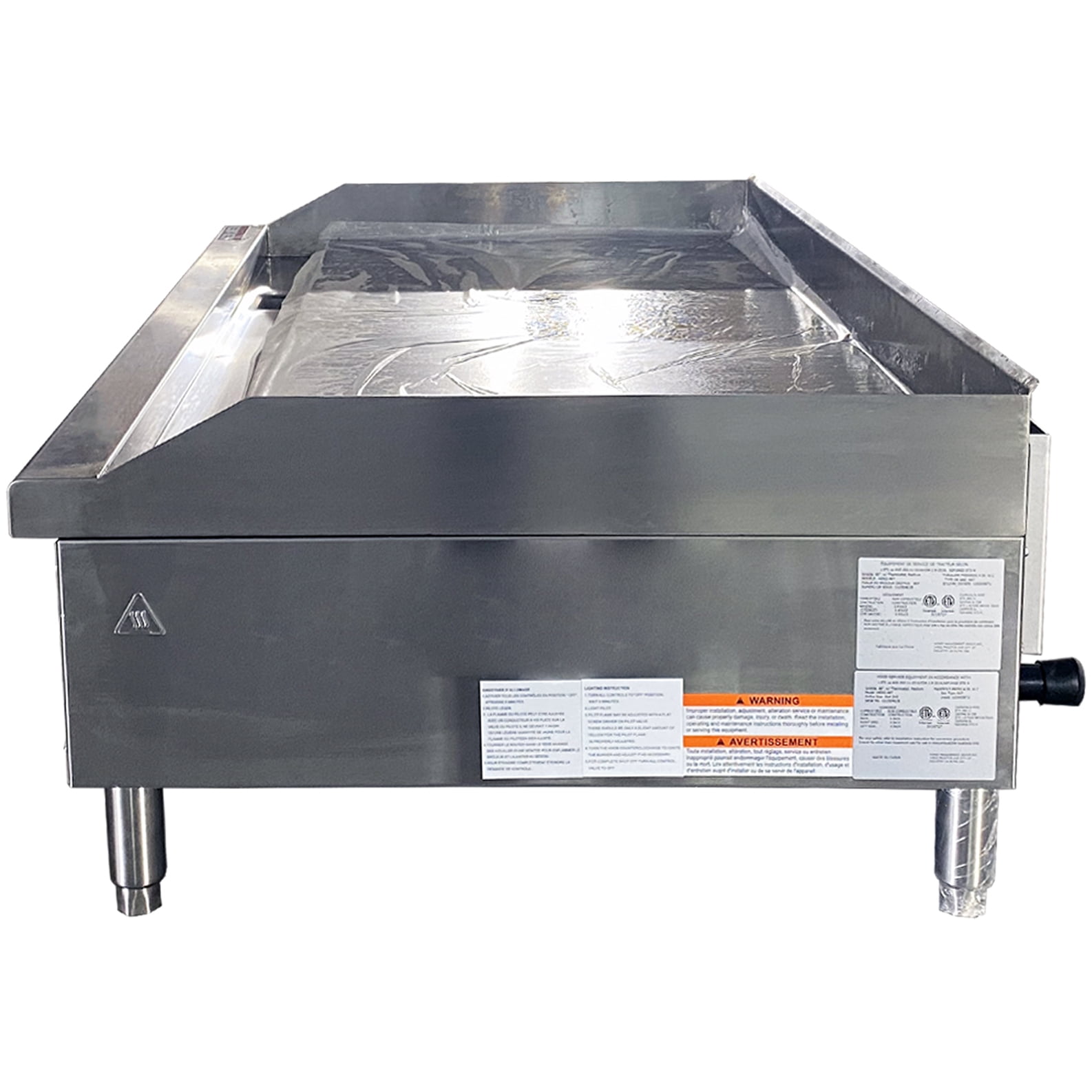 48" NSF Thermostat Gas Griddle  | 120,000 BTU Heavy-Duty Commercial Flat Top Grill