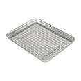 thumbnail image 1 of Bandeja de horno con rejilla, bandeja para hornear con rejilla para enfriar, recipiente para alimentos, bandeja de goteo de acero inoxidable para uso 315 cm x 245 cm x 25 cm, 1 of 8