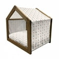 thumbnail image 2 of Anchor Pet House, Anchors and Hearts Romantic Beach Holiday Party Gathering Leisure Tour, Outdoor & Indoor Portable Dog Kennel with Pillow and Cover, 5 Sizes, Vermilion Grey, by Ambesonne, 2 of 5
