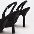 thumbnail image 4 of On feet & in love Women's Satin Pointed Toe Slingback Heels - Adjustable Ankle Strap Stiletto Dress Pumps, 4 of 7