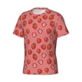 thumbnail image 5 of Qekee Red Strawberry Classic Fit T-Shirt Men's Shirt Men's Tight Short Sleeves for Exercise, Running, Mountaineering - Red Strawberry, 5 of 9