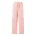 thumbnail image 6 of SIYUDAN Pants For Women Women Pants Casual PinkAdult Pants Women Loose Yoga Pants For Women Womens Elastic Waist Pants With Pockets Summer Pants For Women 2025, 6 of 7
