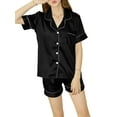 thumbnail image 1 of Keeccty Women 2Pcs Basic Home Wear Button Pajamas Loungewear Sets, 1 of 2