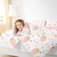 thumbnail image 4 of Homewish Cartoon Strawberry Teen Full Size Comforter Sets, Rustic Floral Flower Bedding Comforter Set, Kawaii Princess Ttyle Reversible Bedding Sets, Microfiber Bedroom Decor, 3pcs, 4 of 8
