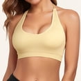 thumbnail image 5 of CheerKidz Women's Solid Color Sports Bra with Adjustable Straps - Wireless Support, Seamless Nylon Fabric for Running, Yoga, Gym Workouts, Daily Casual Wear, High Waist Design Beige L, 5 of 9