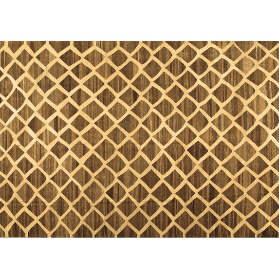 Ahgly Company Indoor Rectangle Abstract Brown Contemporary Area Rugs, 2' x 3'
