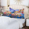 thumbnail image 6 of Coolnut Picturesque Village Plush Pillowcase, Luxury Soft King Pillow Case for Hair and Skin, Standard Size Pillow Covers with Zipper Closure, 20x30in Home Decor Gifts, 6 of 7