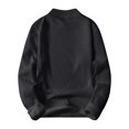 thumbnail image 3 of Men's Mock Neck Sweatshirt Solid Color Pullover Top with Ribbed Trim Relaxed Fit Fall Casual Sweatshirts, 3 of 4