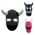 thumbnail image 6 of ROZYARD Devil Horn Knitted Hat Beanies Warm Full Face Cover Ski Hat Windproof Balaclava Hat for Men Womens, 6 of 17
