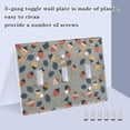 thumbnail image 3 of Yayeee Toggle Light Switch Wall Plate 3-Gang 6.37"x4.48" Decorative Outlet Cover, Gray Acorns Pattern, 3 of 7