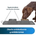 thumbnail image 3 of Plato para Mascotas Bluelander con 2 Tazones, Antideslizante, Gris, 3 of 5