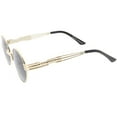 thumbnail image 3 of Steampunk Inspired Oval Sunglasses Unique Engraved Metal Neutral Lens 60mm (Gold / Smoke), 3 of 4