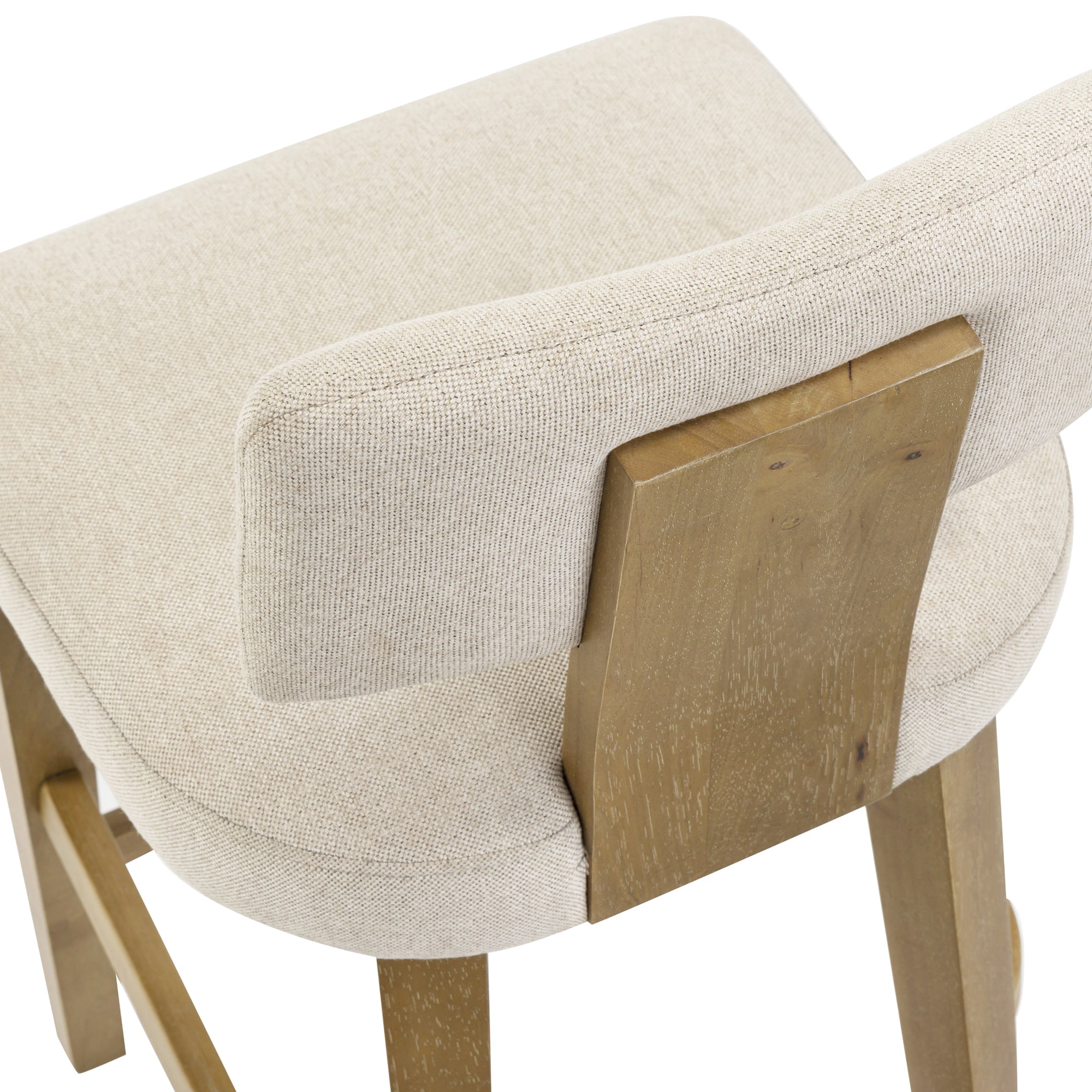 Nathan James Thalen Scandinavian Bentwood Counter Stools, Solid Wood Counter Stools Set of 2 with Flax Upholstery, Light Brown