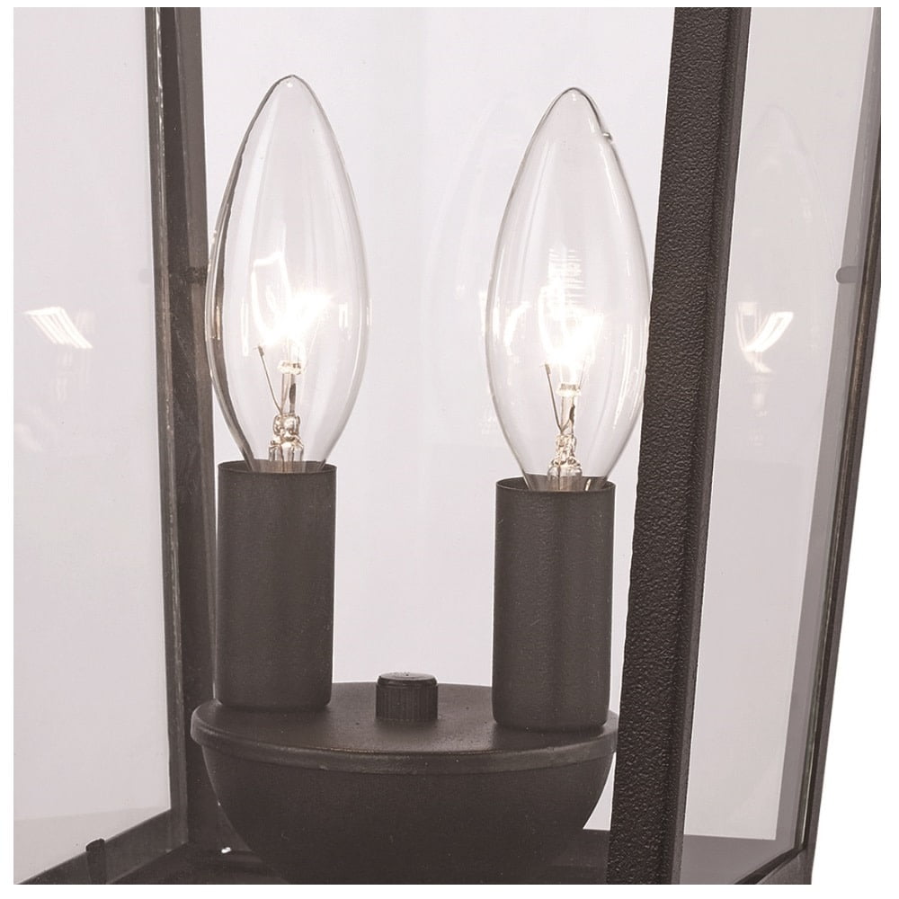 Trans Globe Lighting 50777 Turlock 2 Light 12" Tall Outdoor Pier Mount Post Light - Black