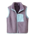 thumbnail image 2 of WMTBSRSW Boys Fleece Vest Casual Color Block Sleeveless Jaclets Stand Collar Full Zip up Coat Thermal Winter Warm Waistcoat Outwear 8-9Years, 2 of 6