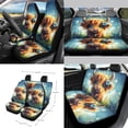 thumbnail image 2 of Yuyamidu Highland Cow Car Seat Cover Set of 15 Cute Steering Wheel Cover Seat Belt Covers Trash Bag Air Vent Holder Rear View Mirror Cover Car Cup Coasters Key Chain Auto Interior Accessories, 2 of 7