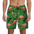 thumbnail image 2 of Goofa Flamingo Printed Men's Swim Trunks Board Shorts Quick Dry Mens Swimming Trunks with Compression Liner,Breathable Fit Hawaii Beach Shorts-, 2 of 9