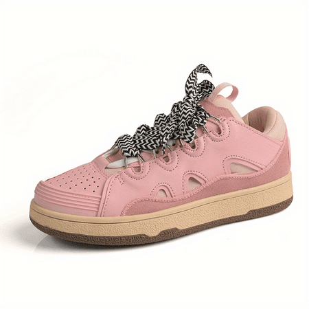 

SHENZHYIXINC Casual Comfortable Leopard Print Low Top Platform Sneakers with Retro Lace-Up Design