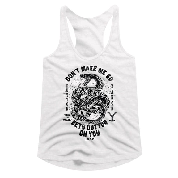 Yellowstone Snake Don't Make Me White Women's Racerback Tank Top