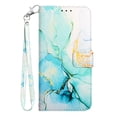 thumbnail image 5 of Nalacover for Google Pixel 7 Pro PU Leather Wallet Case,Stylish Marble Pattern Magnetic Clasp Flip Kickstand Cash Pocket Wireless Charging Detachable Wrist Strap Cover for Girls Women,Green, 5 of 7