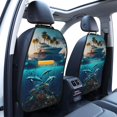 thumbnail image 4 of Zufioo Hawaiian Ship Dolphin for Car Seat Kick-Proof Storage Pads 2 Pack, Anti-Stain Adjustable Car Seat Protectors for SUV, Jeep, Truck-One Size, 4 of 9