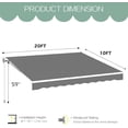 thumbnail image 3 of U-MAX Retractable Patio Awning with Manual Crank 20'x10', UV Protection & Waterproof Outdoor Sun Shade for Deck/Patio, Aluminum Frame, Gray, 3 of 9