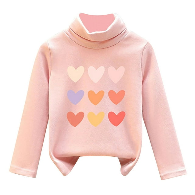 Kids Fleece Shirts High Collar And Velvet For Warmth Soft Tops Unisex