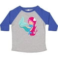 thumbnail image 3 of Inktastic Cute Mermaid, Little Mermaid, Pink Hair, Dolphin Girls Toddler T-Shirt, 3 of 5