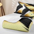 thumbnail image 4 of Erosebridal Aesthetic Gold Black Twin Quilt Set, Contemporary Minimalism Twin Coverlet Set, Gray Reversible 2-Piece 1 Bedspread and 1 Pillowcase, 4 of 7
