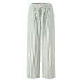 thumbnail image 5 of vigerkar Women's Striped Pants Pajama Lounge Boxer Pants Casual Wide Leg Drawstring PJ Bottoms Trousers (Blue, L), 5 of 9