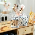 thumbnail image 3 of Yayeee 2 Pack Qtip Holder Bathroom Cotton Swab Canister with Lid Clear Dispenser Set, Blue Cute Snowmen, 3 of 6