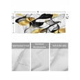 thumbnail image 4 of Valances for Windows Gold Black Line Rod Pocket Cafe Window Treatments Valance Curtains for Kitchen Bathroom Laundry Basement Windows 56"x16", 4 of 9