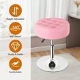 thumbnail image 6 of HomGarden 2 Pack Modern Tufted Adjustable Vanity Stool 360° Swivel Adult Makeup Ottoman Stool PU Leather Pink, 6 of 13