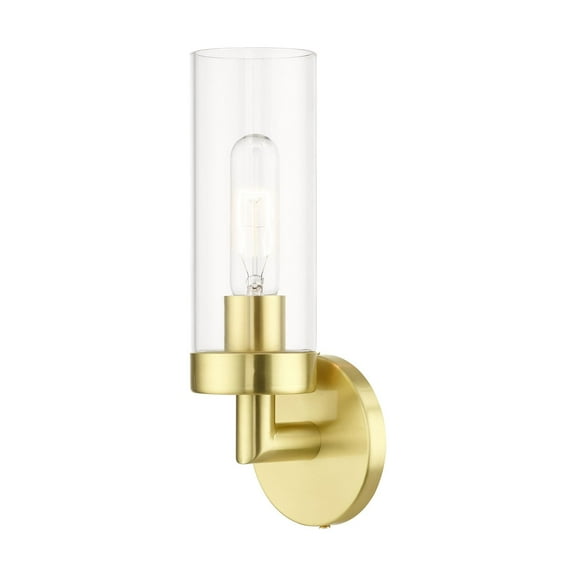 16171-12 Livex Lighting Ludlow - 1 Light ADA Wall Sconce In Nautical Style-11.75 Inches Tall and 4.25 Inches Wide-Satin Brass Finish