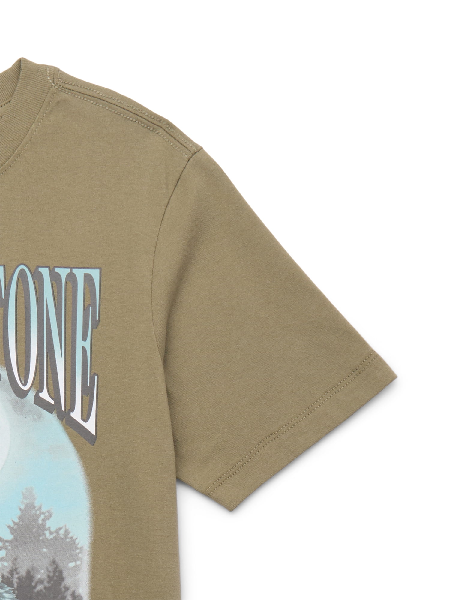 Wonder Nation Boys Yellowstone Wolf Graphic Tee, Sizes XS-XXL
