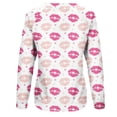 thumbnail image 4 of Qertyioot Chandail de la Saint-Valentin pour Femmes, Blouse à Manches Longues Imprimée Col Rond Tunique Décontractée, 4 of 5