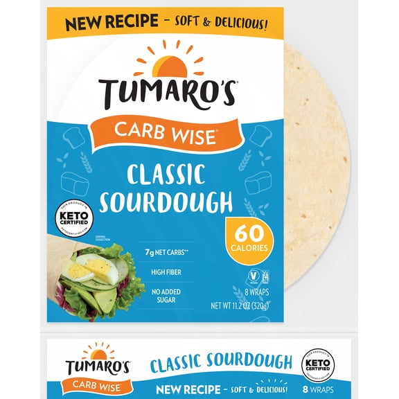 Tumaro's Classic Sourdough Carb Wise Wraps, 11.2 oz., 8 Count
