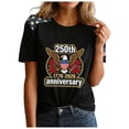 thumbnail image 4 of vigerkar 4th of July Outfits for Women USA Patriotic Shirts for Women Short Sleeve Red White and Blue Shirts American Flag Summer Tops (Light Gray, 4XL), 4 of 6