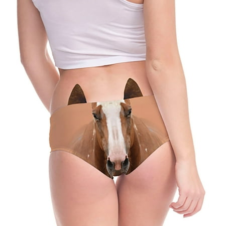 

qazqa women s flirty funny 3d printed animal middle waist tail underwears briefs gifts with cute ears coffee xl