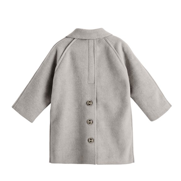 TIREOW Girls Mid‑Length Coat Solid Color Single Breasted Long Sleeve Lapel Trench Coat Fall Winter Fashionable Warm Overcoat
