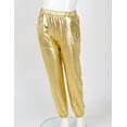 thumbnail image 2 of Miaeowve Kids Shiny Metallic Hip Hop Dance Pants for Boys Girls Pull-on Trousers 70s Party Disco Dancewear Gold 14, 2 of 7