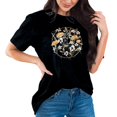 thumbnail image 1 of Ploknplq Plus Size Graphic Tees for Women,Shirts for Women,T Shirts for Women,Dandelion Graphic T Shirts Teen Cute Sunflower Print Tops,Graphic T-shirts,Beach Vacation Clothes for Women Black 1 M, 1 of 4