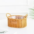 thumbnail image 1 of Imitation Rattan Flower Basket Woven Flower Pot Double Ear Oval Storage Basket Flower Arrangement Gift Basket Home Storage, 1 of 6